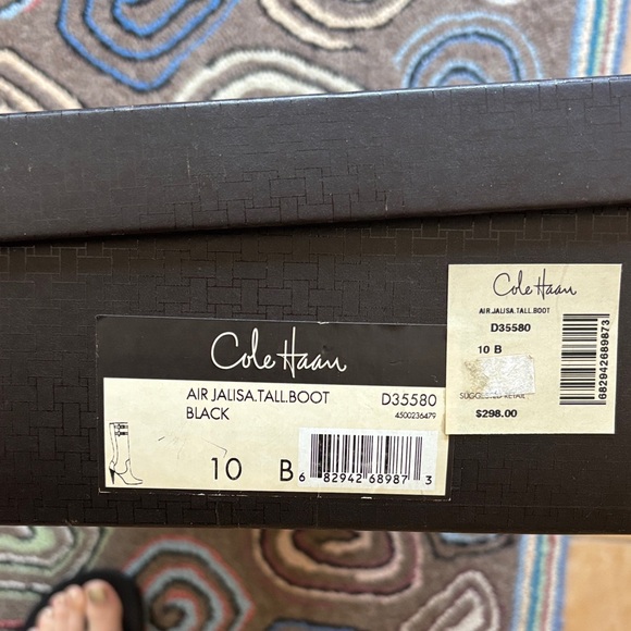 Cole Haan Black Leather Heeled Boots - Picture 5 of 5